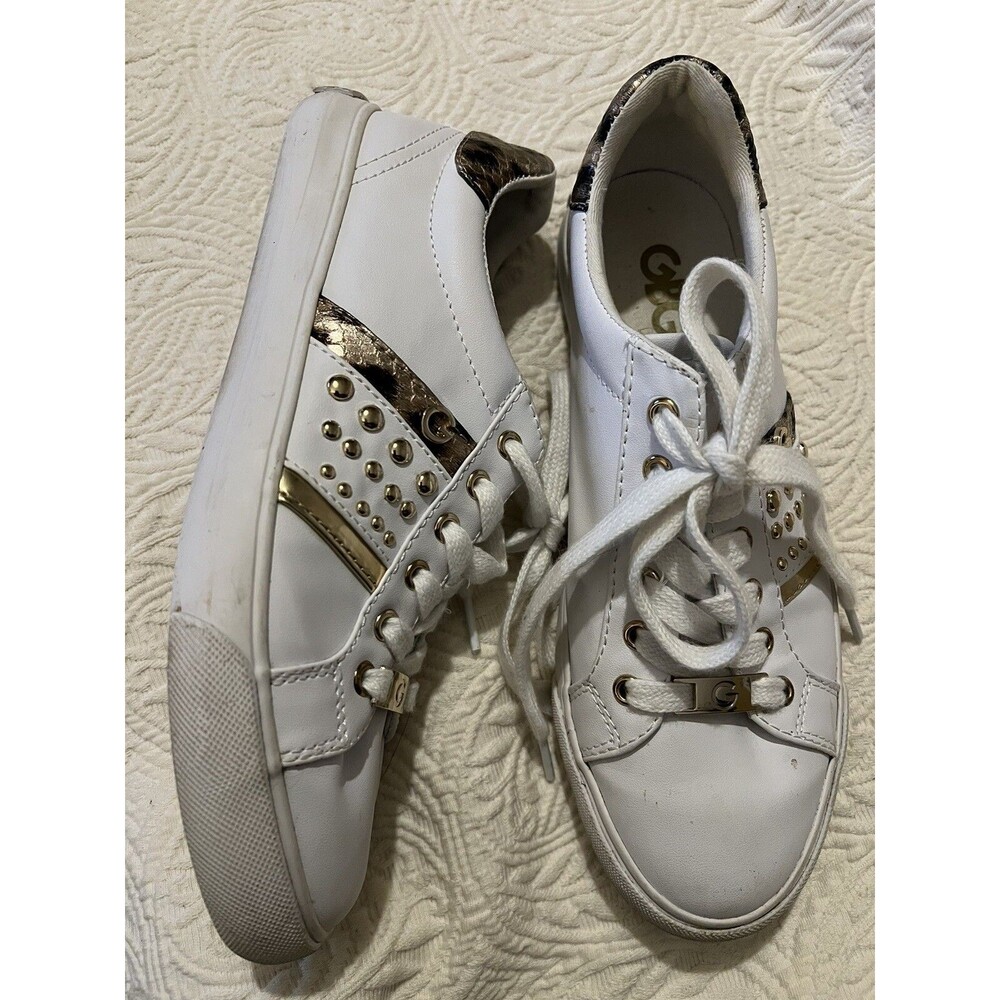 GBG Los Angeles Women's White/w Gold GoLinda Sneakers Shoes Size 7.5M